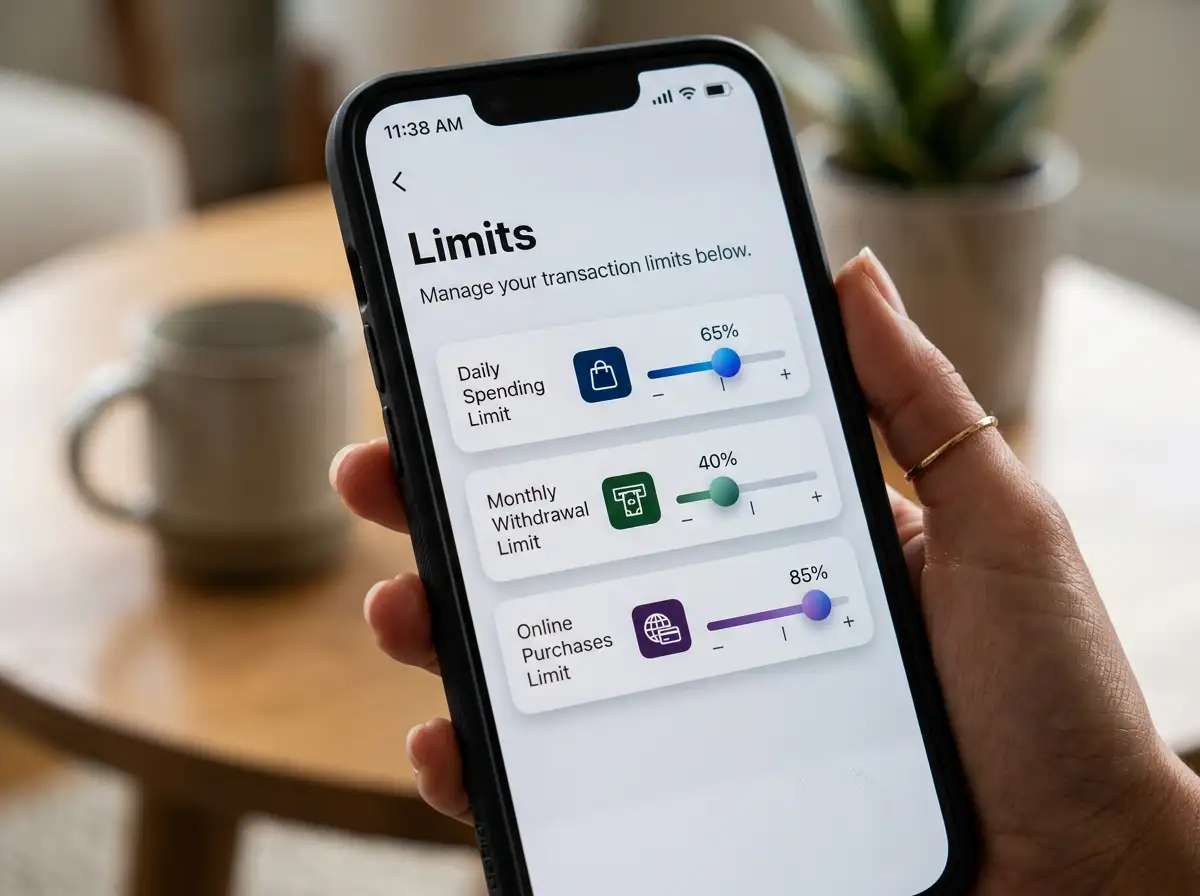 Banking-App mit Sicherheitseinstellungen zur Anpassung des Tageslimits für eps-Online-Zahlungen
