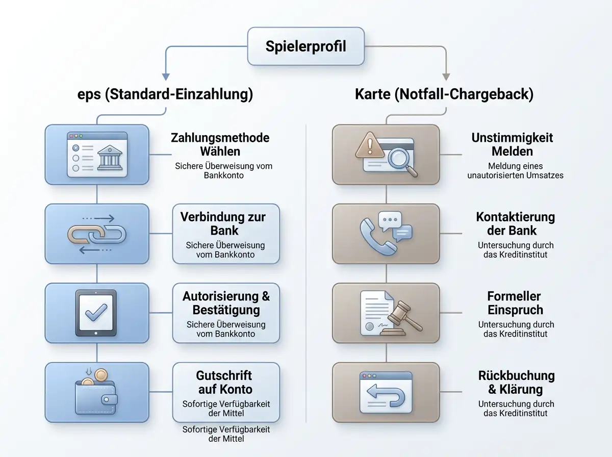 Übersicht der parallelen Nutzung von eps und Kreditkarte in einer Spieler-Methodenwahl-Strategie