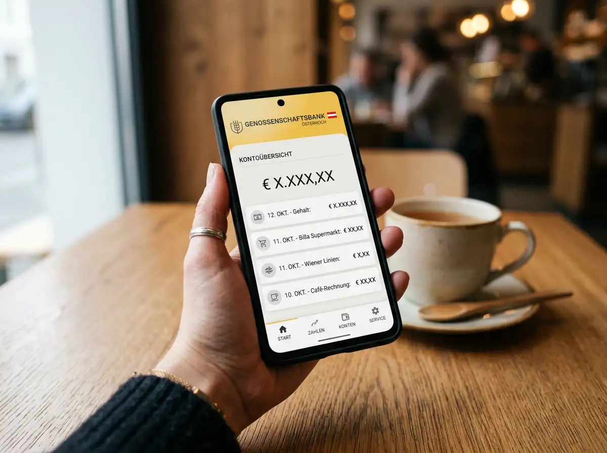 Mein ELBA-App von Raiffeisen auf einem Smartphone mit eps-Bestätigung für eine Casino-Einzahlung