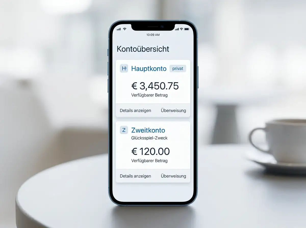 Trennung von Hauptkonto und dediziertem Zweitkonto bei der Steuerung von SEPA-Casino-Bewegungen
