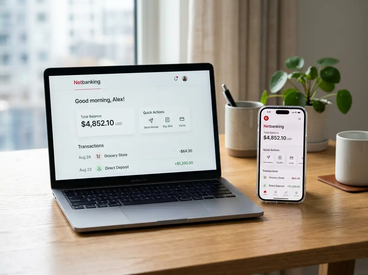 Sparkasse-Netbanking und George-Oberfläche nebeneinander für eine eps-Casino-Einzahlung